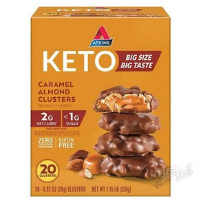 엣킨스 앳킨스 케토 카라멜 아몬드 클러스터 20개 ATKINS CLUSTERS 688897, 40개, 26g