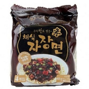 우리쌀 채식자장면 108g 4봉 컵라면/짜파게티/안성탕면/진라면/진라면매운맛, 4개