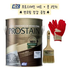 바름쏭 KCC 목재보호 프로스테인 네오 우드스테인 오일스테인 3.6L 투명 외 21 색상 (Postain), PC100(투명), 1개