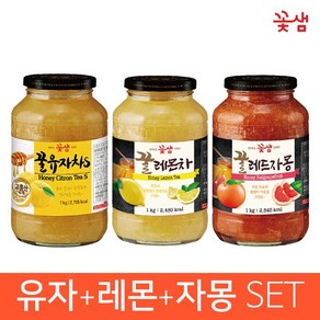 꽃샘 꿀유자차S +꿀레몬차 +꿀자몽차 SET (3KG), 1세트, 1개입