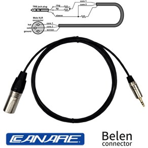 AUX-벨렌 2m 3.5스테레오 XLR수 카나레 AUX케이블 노이즈제거 보호회로내장, 1개