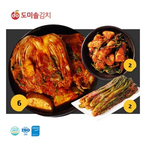 [도미솔김치] 도미솔 김치 3종 총10kg (포기김치 6kg + 총각김치 2kg + 갓김치 2kg), 1개, 10kg