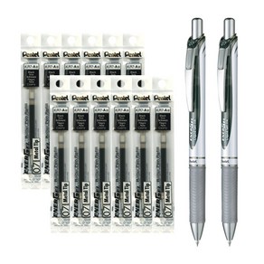 Pentel 에너겔 노크식 볼펜 0.5/0.7mm 리필 세트