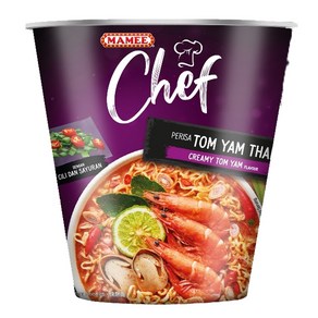 말레이시아 마미 세프 컵라면 똠얌 커리 락사 치킨 MAMEE CHEF CUP NOODLE 72g x 2개, 똠양 x2