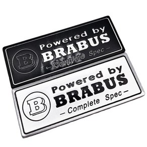 BRABUS 알루미늄 명판 엠블럼 자동차 튜닝 악세사리, 블랙, 2개