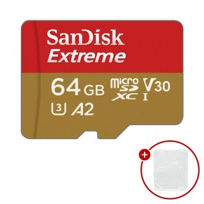 샌디스크 마이크로SD카드 Exteme 익스트림 SDSQXAH-064GB + SD카드 케이스, 1개, 64GB