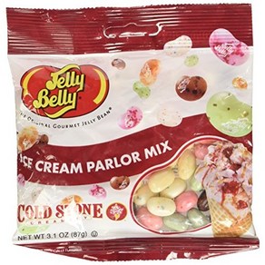 Jelly Belly 66889 3.1 Oz. Jelly Belly Cold Stone Ice Ceam Pa 젤리벨리 66889 3.1온스 젤리벨리 콜드스톤 아이스크림 팔러 믹, 1개, 87g