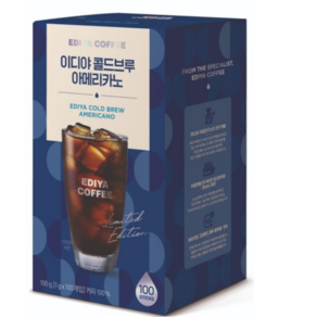 EDIYA COFFEE 이디야 콜드브루 아메리카노 100T 1개, 100개입, 1g