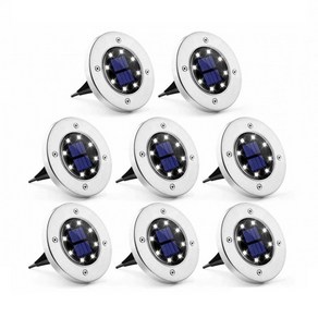 태양광 8LED 바닥등 8개 Set 직부등 야외등 현관조명, 8LED 8P 바닥등(노란색)