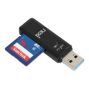 넥시 NX1340 USB3.0 카드리더기 SD카드 Mico SD 카드 슬롯, 1개