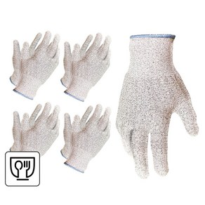 나이텍스 식품용 칼 베임 방지 장갑 키나인99 컷 A5등급 손 보호 장갑 5켤레 / NiTex Food Cetification Cut-esistant Gloves 5pais, M, 5개