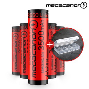 메가캐논 18650 보호회로 충전지 3500mAh 레드, 1개입, 1개