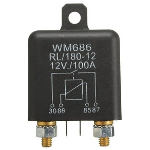 12V 100AMP 4 핀 헤비 듀티 켜기 / 끄기 스위치 자동 보트 밴 블랙 용 분할 충전 릴레이, 하나, 검은 색, 1개