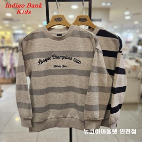 인디고뱅크키즈 [2025 봄신상] @@쮸리 소재의 부드러운 터치감@@품넓은 오버핏@@ 아동 주니어 공용 CP 선염 스트라이프 스웻셔츠 IKMA25102