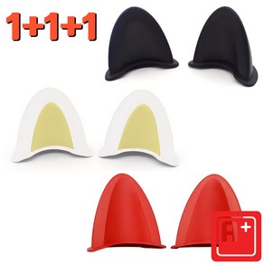 [1+1+1]귀여운 동물 고양이 귀 헬멧 부착형 레포츠용 선물용 3색 혼합, 구성품(블랙1셋+화이트/옐로우1셋+레드1셋)