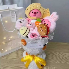 인형꽃다발 유치원 입학식 초등 발표회 연주회, 붕어빵 루피+선물봉투 (대)