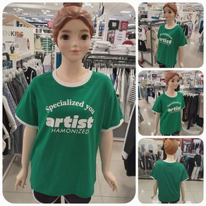 [에꼴리에] 24년 여름 핫신상! #오버핏 링거 반팔티~ 빠른배송# 품질 가성비좋은 주니어 여아용! 넉넉한핏으로 편안하고 시원하며 멋스러운 오버핏 아티스트 그린 링거 반팔티