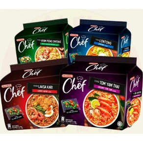 마미 똠양 치킨 론통 볶음면 라면 Mamee Chef Pack Noodle, 4개, 101g