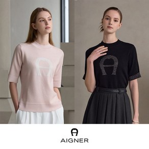 [ 한정수량] 24SS AIGNER 시퀸 니트탑