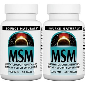 Souce Natuals 소스내추럴스 MSM 식이유황 1000mg 테블릿, 2개, 60정