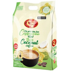 베트남 C7 코코넛 카푸치노 커피 백 850g (17gx50포)x 1봉지 Cappuccino 골든 위즐 롯데마트 루왁 g7 아메리카노 족제비 푸꾸옥 다낭 나트랑 커피, 17g, 1개, 50개입