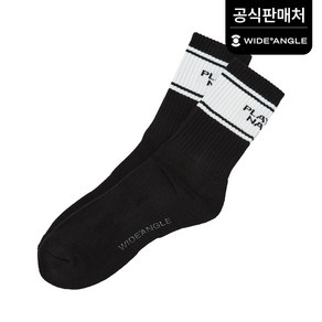 와이드앵글 공식 남성 CO 컬러 블록 미들 삭스 골프 양말 WMP25S04Z1, 1개, Black