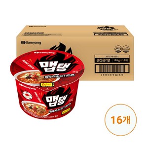 맵탱 큰컵 흑후추소고기 라면 110g, 16개