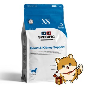 스페시픽 CKD-XS 스몰브리드 2kg 심장 신장 간 질환 강아지 처방식사료, 1개, 가수분해 닭