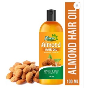 Cesao Oganics Almond Hai Oil with Almond and Vitamin E fo Non Sticky Damage fee Hai Oil, 1개, 100ml