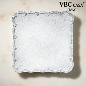 VBC까사 메를레토 스칼롭 정사각접시 화이트(28cm) VB10600-28 퀴진드마망, 1개