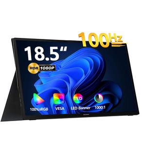 BSCONN 베쓰콘 18.5인치 FHD HDR 초슬림 IPS 휴대용 DEX 포터블 모니터 보호 케이스 내장, M18, 42cm