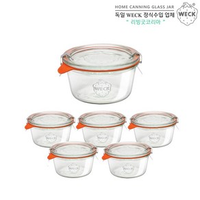 WECK 기본형290ml(No.740)고무링&클립 6개 세트, 단품