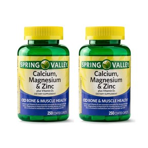 Sping Valley Calcium Magnesium Zinc 스프링 벨리 칼슘 마그네슘 아연 250정 2병, 2개