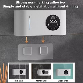 비누디스펜서 자동거품비누 손세정기 LCD 디스플레이가 있는 센서 디펜서 터치리스 핸드 벽 500ml 용량, 1)화이트, 1개