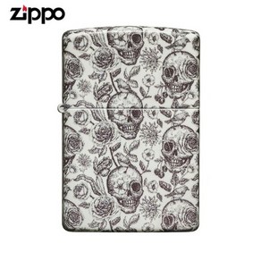 ZIPPO 라이터 야광 ZIPPO 540 컬러프린트 49458 Skeleton Design 야광 지포라이터 오일+심지+부싯돌 3종세트 포함