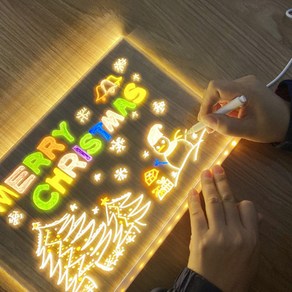 블레오 LED 무드등 만들기 DIY 아크릴판 메모 네온사인 카페 보드판 + 7가지펜, 20*20cm