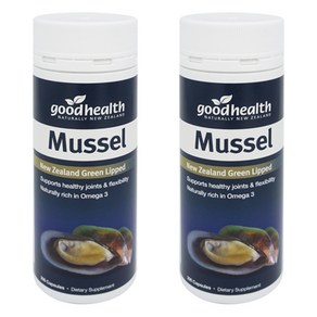 초록홍합 Mussel 굿헬스 초록 입 홍합 뉴질랜드 효능 1500mg 200캡슐 2통, 200정, 2개