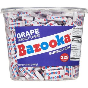 Bazooka 풍선껌 발렌타인 데이 225개 개별 포장 핑크 츄잉껌 오리지널 맛 - 벌크 풍선껌 통 - 캔디 발렌타인 및 발렌타인 데이 선물을 위한 재미있는 올드 패션 캔디, 1개, 없음