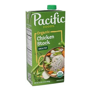 Pacific Foods 유기농 무염 치킨 스톡 946.4ml(32온스) 상자, 1개, 946.4ml