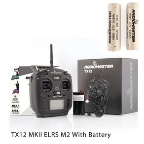 RadioMaste-TX12 MKII 16ch 홀 짐벌 OPENTX 및 EDGETX 원격 제어 송신기 지원, 06 ELRS M2 With Battey, 1개