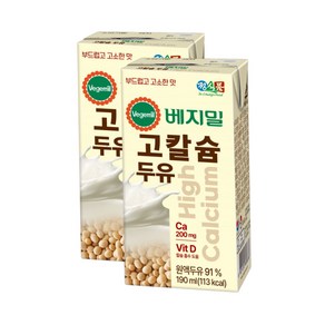 베지밀 비 달콤한 고칼슘 두유64개, 190ml, 64개