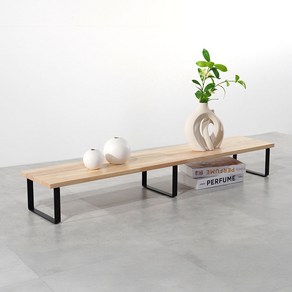 미송 원목 나무 받침대, 1단, 240X1200 (높이16cm), 블랙