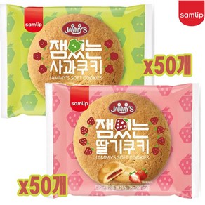 SPC 삼립 잼있는 미니 딸기 + 사과 쿠키 혼합 16g x100개입 1박스