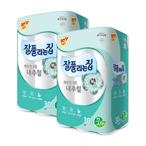 미래생활 잘풀리는집 깨끗한3겹 내추럴 25M 30롤 X 2팩(60롤) 롤화장지, 1세트