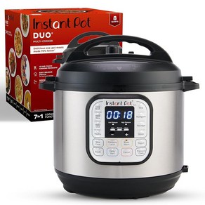 Instant Pot Duo 7in1 전기 압력솥 슬로 쿠커 밥솥 찜기 프라이팬 요거트 메이커 보온기 살균기 7.5L8쿼트 스테인리스 스틸블랙, 8 Quats