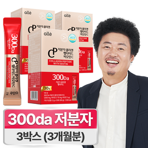 알레 저분자 콜라겐 펩타이드 비오틴C 식약청인증 HACCP, 30회분, 60g, 3개