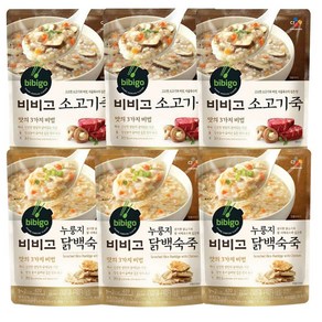 비비고 소고기죽 420g x 3p + 누룽지 닭백숙죽 420g x 3p 세트, 1세트