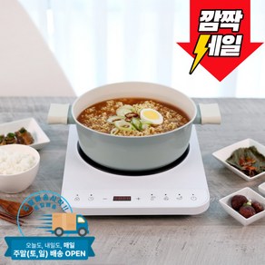 키친아트 1구 IH 방식 10단계 온도조절 인덕션 KI-3000W, 1)화이트, 일반형