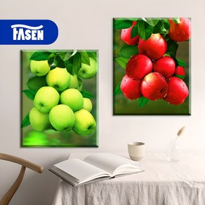 파센 2P 액자 보석십자수 캔버스형 DIY 키트 40 x 50 cm, FN07.청홍사과회, 2개