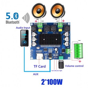 앰프보드 100w 블루투스 5.0사운드 스테레오 스피커, 앰프보드 BL09235, 1개